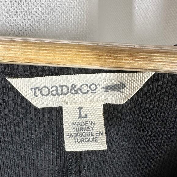 Toad & Co Daisy Ribbed Sleeveless Super Soft Knit Dress Size Large Black - Picture 3 of 9